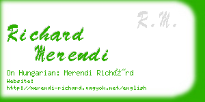 richard merendi business card